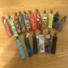 Fabric Wristlet Key Fobs/Keychains Detachable Keyring Floral Multicolor