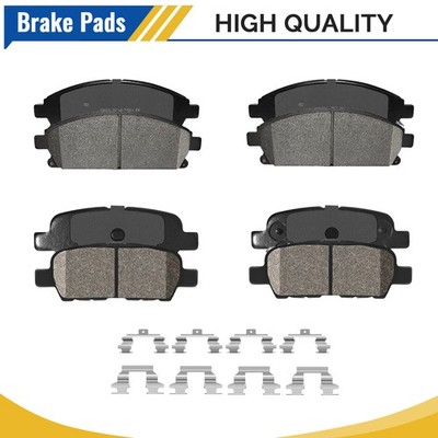 Front and Rear Ceramic Brake Pads w/ Hardware for Nissan Quest X-Trail 2005 2006