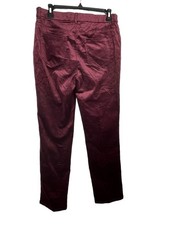 Chicos Burgundy Wine Straight Leg Pants Velvet Pants 0 4