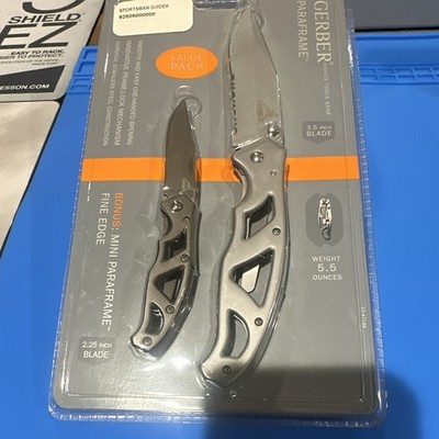 Gerber Paraframe Value Pack Folding Knife 3.5'' half Serr SS Frame Lock Clip
