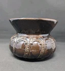 New ListingSPLENDID 7¼" Stoneware Cuspidor or PLANTER Brush McCoy BROWN Pearl Lace Spittoon