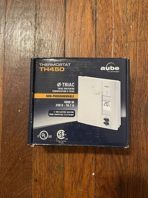 HONEYWELL AUBE TH450 THERMOSTAT, NON-PROGRAMMABLE, 120/208/240 VAC, 16.7 AMP NIB