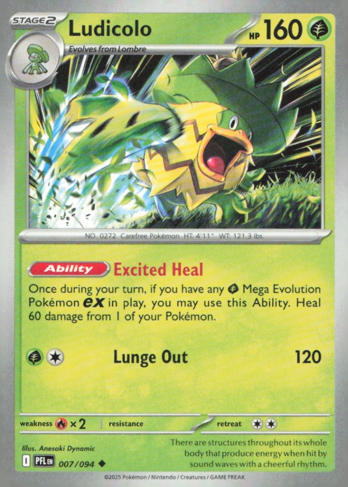 Ludicolo Uncommon ME02: Phantasmal Flames 007/094 NM