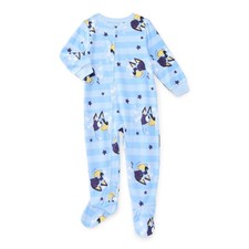 Bluey Toddler Stripes and Stars Bedtime Soft Fleece Footed Pajama Sleeper