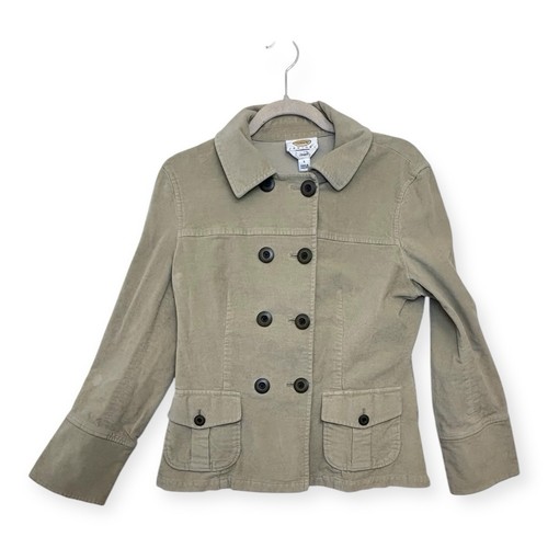 Talbots Khaki Cord Zweireiher Utility Jacke Classic Prep Petite 6 - Bild 1 von 5