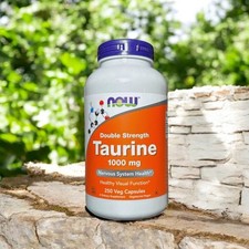 NOW Foods Double Strength Taurine 1,000 mg 250 Veg Caps, Exp 05/27, NEW  SEALED