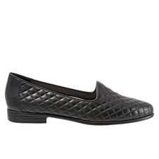 Trotters Liz T5158-015 Womens Black Narrow Leather Loafer Flats Shoes 6.5
