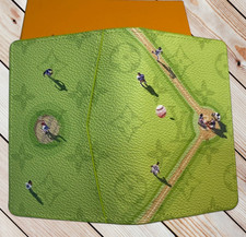 Louis Vuitton Pocket Organizer Card Holder Green Baseball Print Wallet