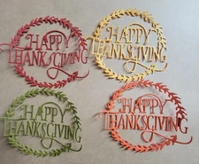 4 HAPPY THANKSGIVING Cardstock Word Die-Cuts For Scrapbooking & Cards 