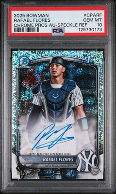 2025 Bowman Chrome Prospect Autographs Rafael Flores CPA-RF Speckle /299 PSA 10