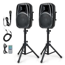 1600W Portable 2-Way Powered Speaker System w/ Microphone