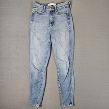 AYR Jeans Womens 26x26 The Riser Frayed Release Hem Blue Med Wash Stretch