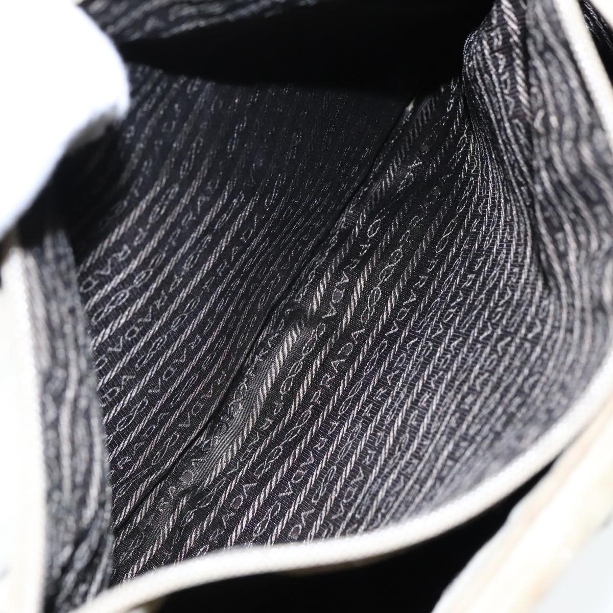 PRADA Tote Bag Nylon Beige Silver Auth bs18439 thumbnail 22