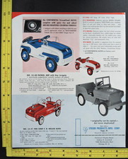 RARE Vtg 1955 DEALER Ad - Steger Pedal Car Continental Patrol Jeep Fire Chief