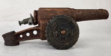 Vintage Premier USA Big Bang Cast Iron Toy Cannon 1960'S on Rubber Wheels