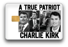 Charlie Kirk "A True Patriot" Credit Card Skin Sticker 2-Pack - Decal