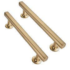 Brushed Brass Cabinet Pulls Solid HeavyDuty Handles 4 Inch 102mm 2 PCS