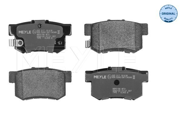 025 217 1914/W Meyle Brake Pad Set, Disc Brake for Honda,MG,Suzuki