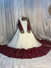 Presenting Pure Faux Georgette White Gown Bottom With Dupatta For Function Wear
