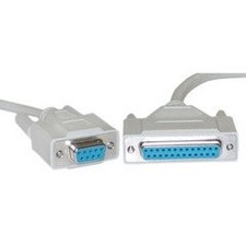 QualConnect Null Modem Cable, DB9 Female to DB25 Female, UL Rated, 8 Black