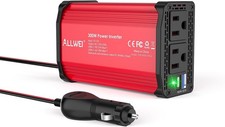 ALLWEI 300W Power Inverter DC 12V to 110V AC, Compact Car Plug Adapter...