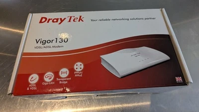 DrayTek Vigor130 VDSL2/ADSL2+ Modem, Boxed With Accessories
