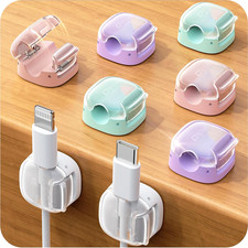 8 Pack Cable Clips, Cord Organizer 1S Lock Cute Spring Cord Holder Phone Cha