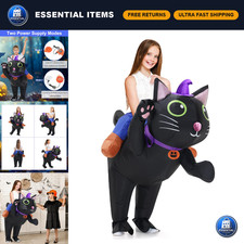 Inflatable Ride-On Cat Costume for Kids - Funny Halloween Animal Cosplay Outfit