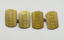 Vintage 12 Carat Gold Front And Back Engine Turned Cufflinks by HG&S 6.6g