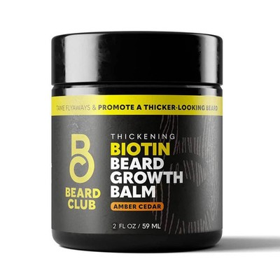 The Beard Club Biotin Beard Balm for Men - Beard Growth Amber Cedar Scent