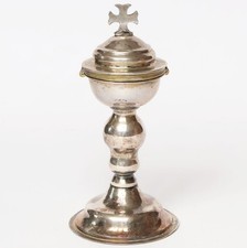 Ziborium Kelch Salbgef&auml;&szlig; Frankreich 19. Jh. Silber 163g f&uuml;r Reise oder Hausaltar