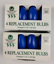 2 Holiday Time Replacement Light Bulbs Blue C-9 Indoor Outdoor 120 Volt Lot