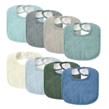 Muslin Baby Bibs 8 Pack Baby Bandana Drool Bibs for Unisex Boys Girls, 100 Co...