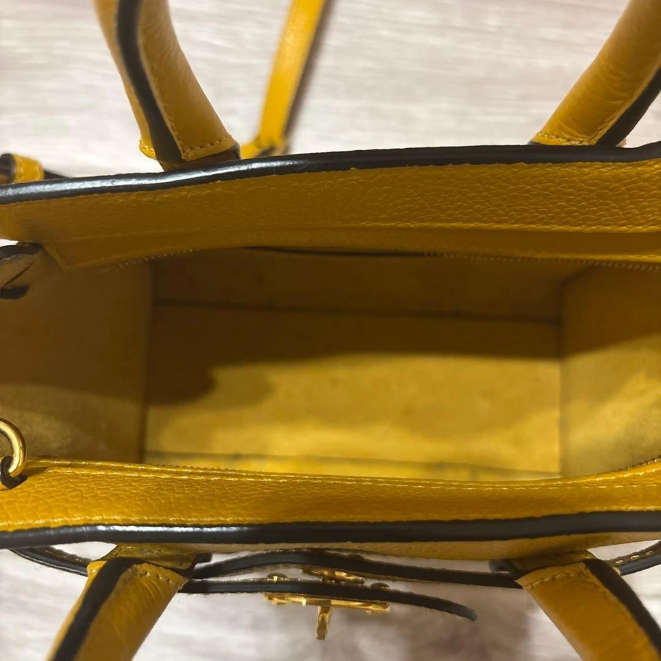 Bolso de hombro Mulberry de cuero amarillo de 2 vías con correa Foto 3 de 4