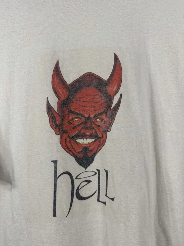 Camiseta Hell Devil Smile de Colección Años 90 Talla XL Hecha en EE. UU. Puntada Única Rara Foto 2 de 3