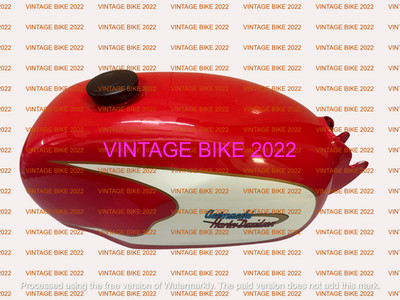 Harley Davidson Aermacchi 350 TV 1971-72 Rot Weiß Stahl Kraftstoff Benzintank...