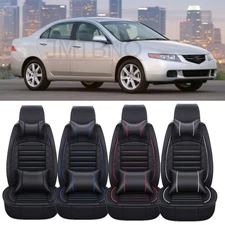 For 2004-2014 Acura TSX 5-Seat Car Seat Covers Full Set Leather Luxury Cushion