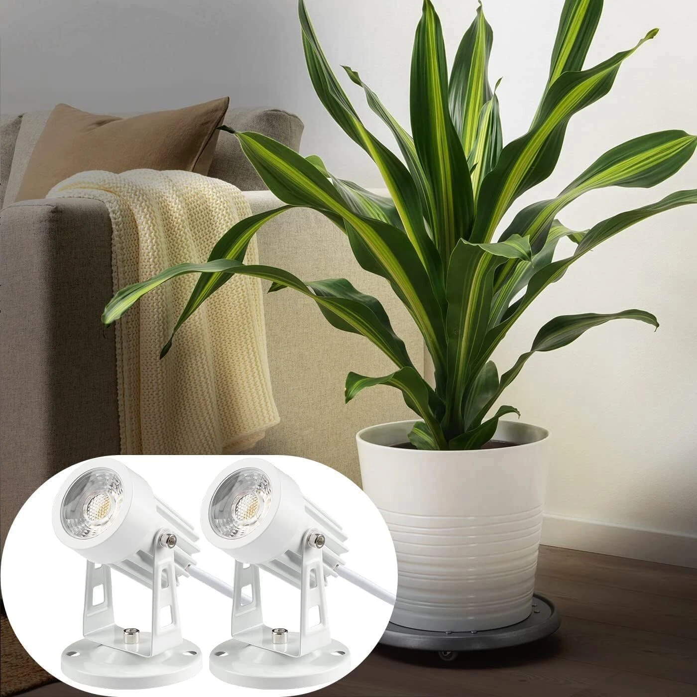 2-PK LED Spot Lights for Plants, Spotlight Lamp Accent Warm White Lighting Decor
