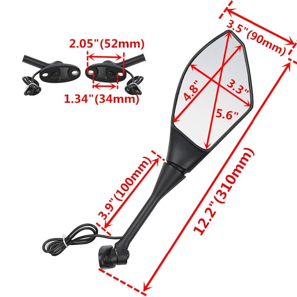 Espejos retrovisores LED para Honda CBR500R CBR300R CBR250R 2011 2012 2013 2014 Foto 4 de 4