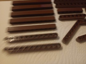 C Lego Lot 16 Old Brown Technic Liftarm 32278 32525 32009 4481 32524