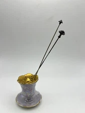 Vintage Art Nouveau Hat Pins Purple Gem