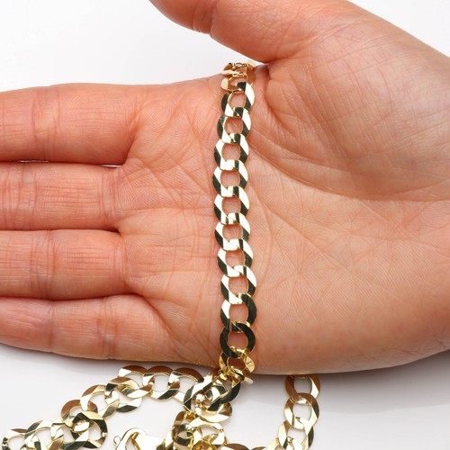 10K Solid Yellow Gold Cuban Necklace Chain 2-12.5mm 16-30" - Curb Link Men Women - Picture 32 of 41