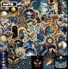 10pcs Astrological Steampunk Stickers- Scrapbook, Journal, DIY Crafts & Cards
