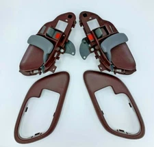 L & R Red Door Handles & Bezels 95  96 97 98 99 Silverado Sierra Tahoe Yukon C/K