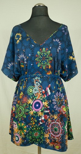 -.. WOMENS DESIGUAL TOP TUNICA COTTON SIZE L GC - Picture 2 of 7
