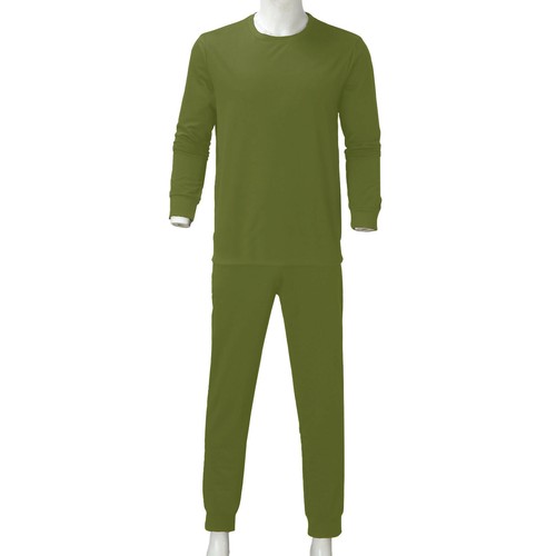 T-shirt uomo girocollo manica lunga top pantaloni set joggers palestra sport tuta - Foto 11 di 16