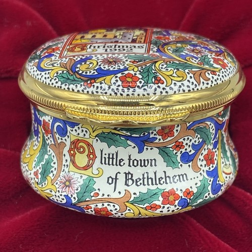 Halcyon Days Enamels Trinket The 1992 Christmas Floral Little Town of Bethlehem - Picture 3 of 8