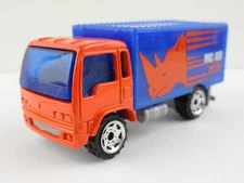 2001 Matchbox Construction Heroes Delivery Truck (Orange/Blue Rhino) - LOOSE