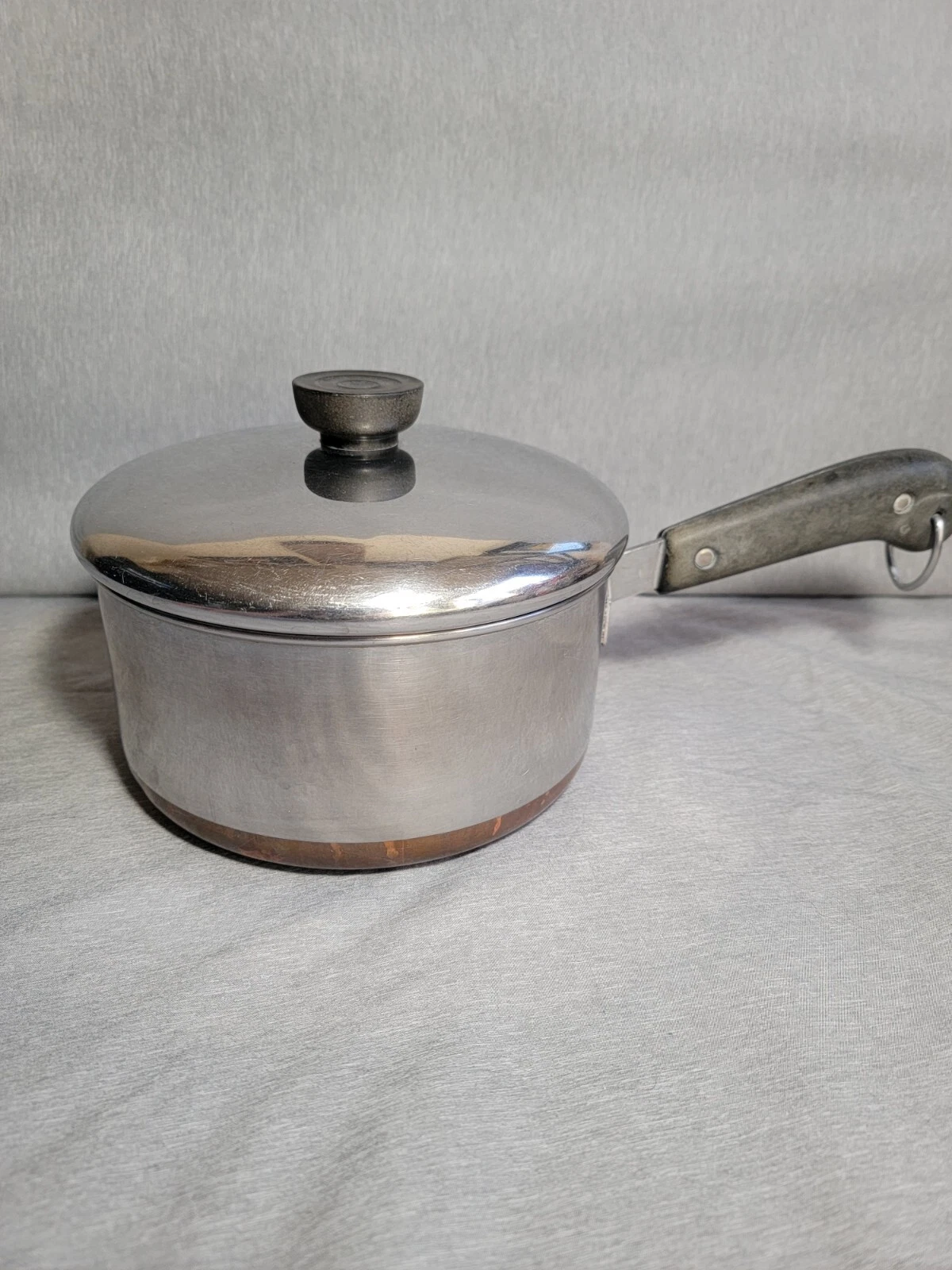 Vintage Revere Ware 2 Qt Pre-1968 Sauce Pan Copper Clad Bottom w Lid