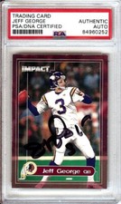 Jeff George 2000 Fleer Impact Hand Signed Autograph Washington #28 PSA 0252